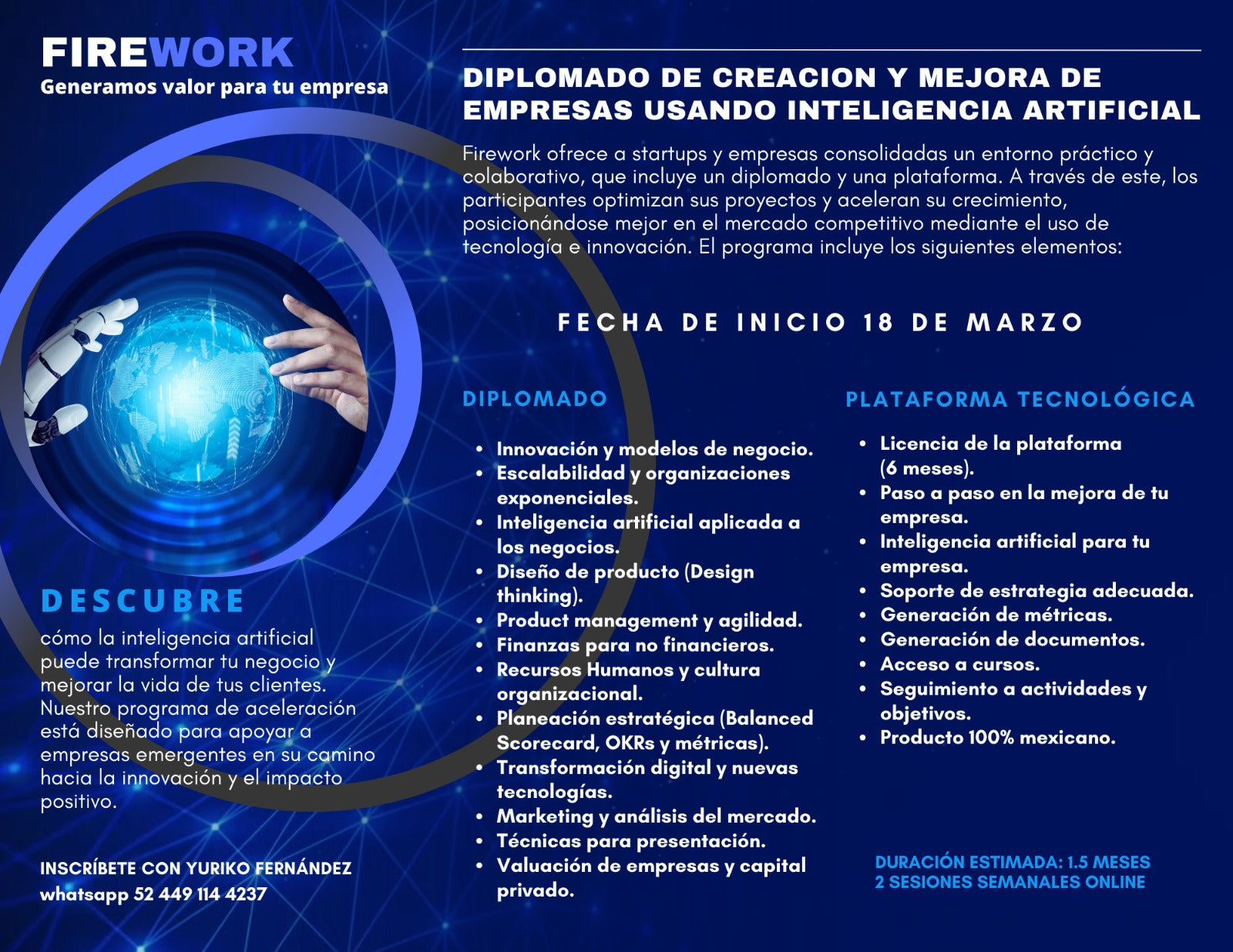 FIREWORK: Diplomado de creación y mejora de empresas usando inteligenc –  Universidad Internacional de Innovación